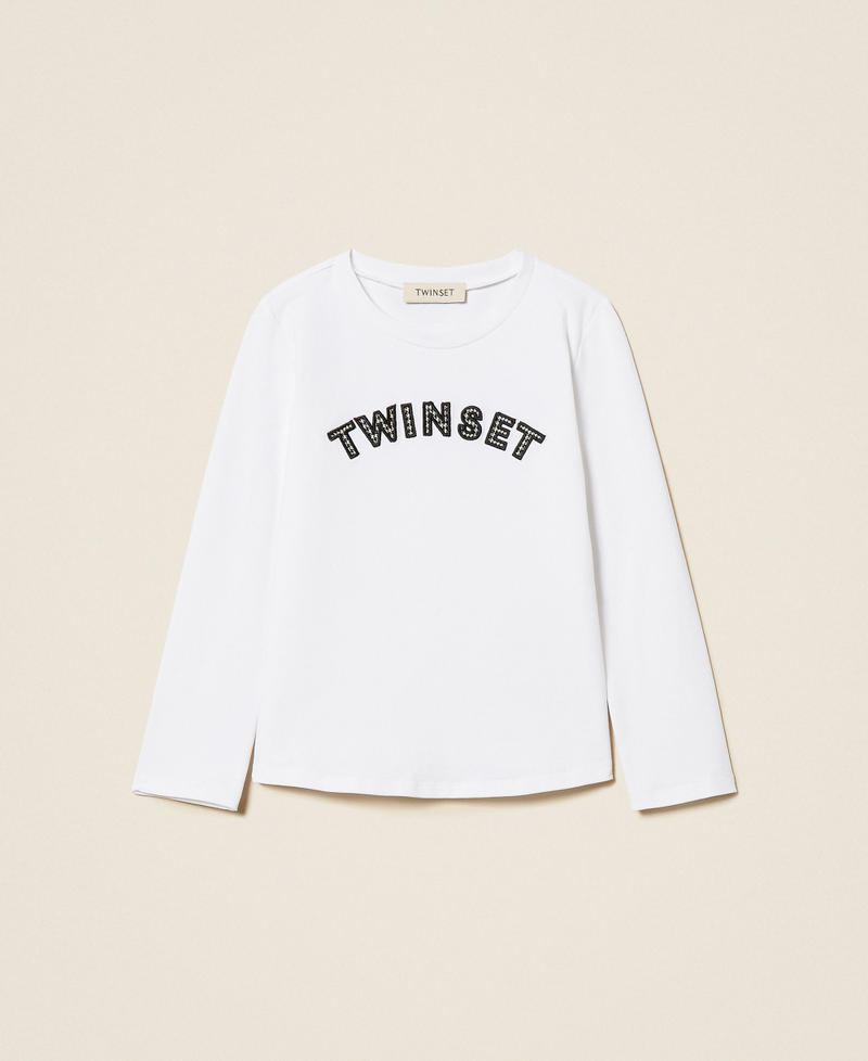 Girls' T-shirt with houndstooth pattern logo Off White Girl 252GB2261_00526_S0