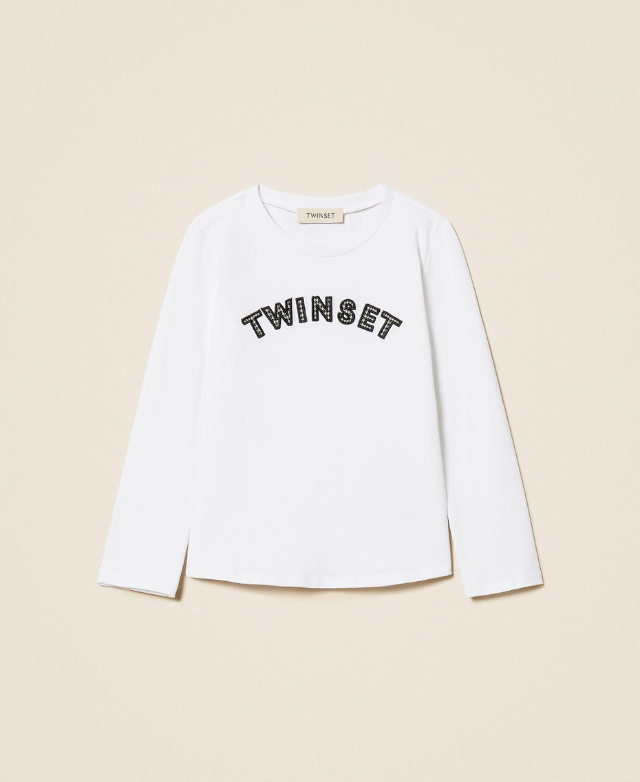 Girls' T-shirt with houndstooth pattern logo Off White Girl 252GB2261_00526_S0