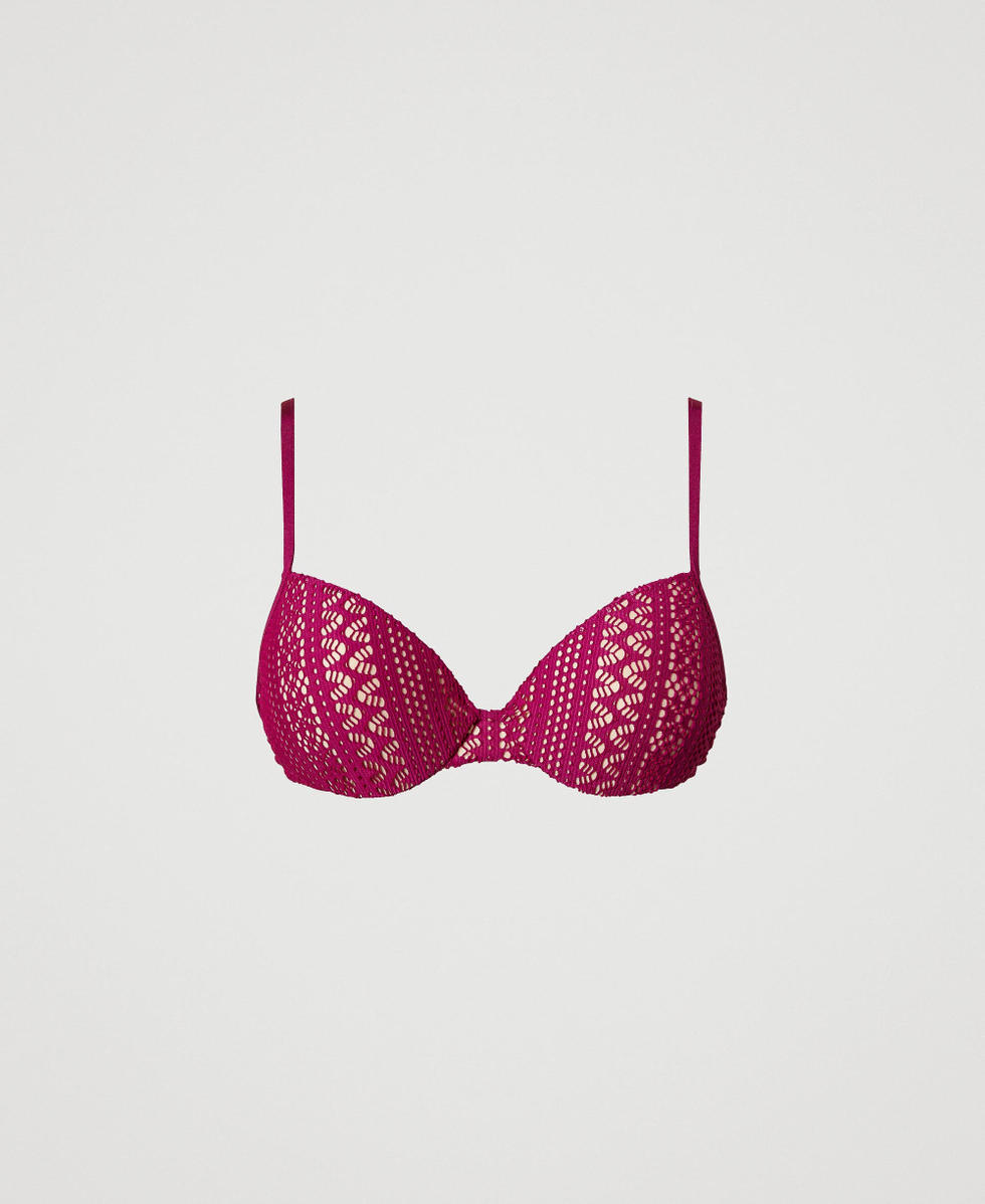 Haut de maillot de bain push-up effet dentelle Magenta Purple Femme 251LBMG44_11736_S0