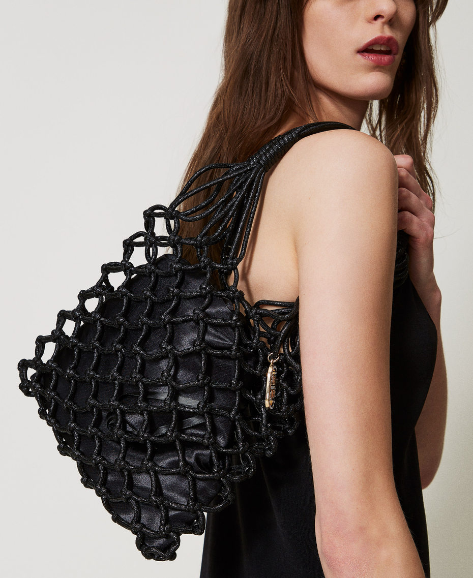 ‘Alizée‘ lurex mesh shopper Black Woman 251TD8250_00006_0T