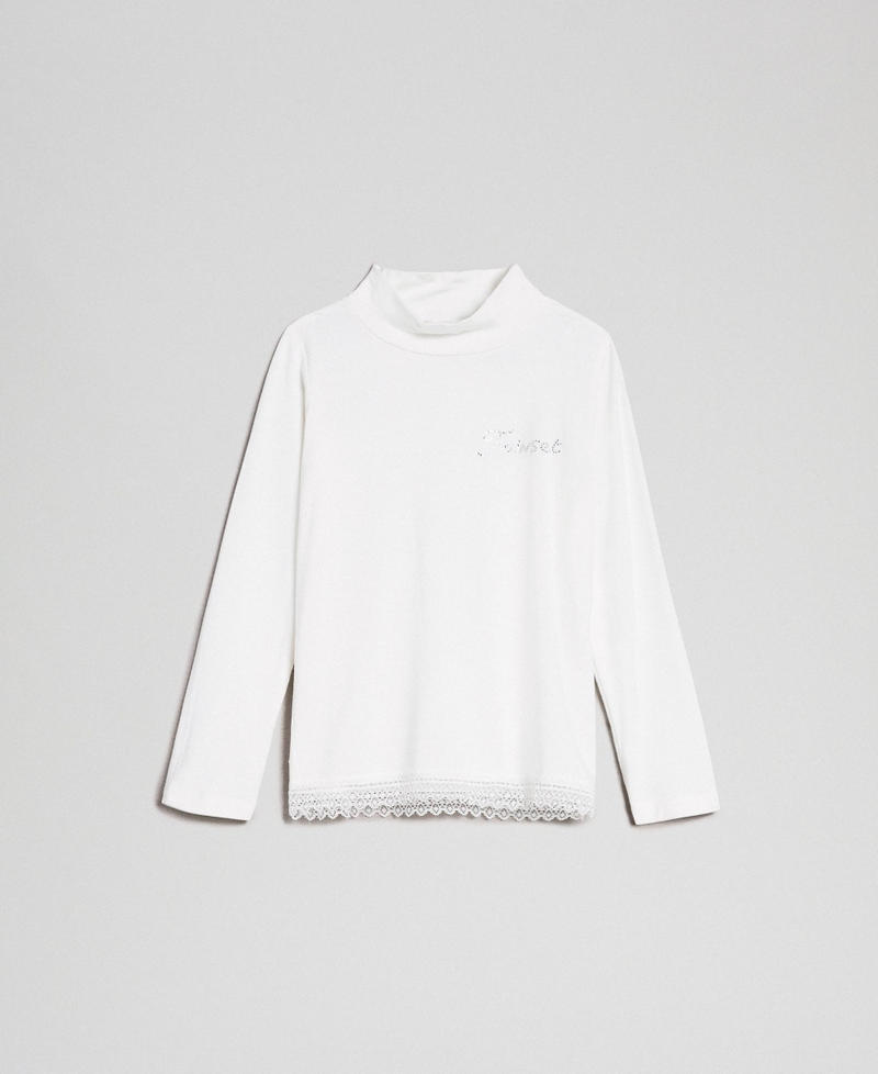 Jersey t-shirt with lace Off White Girl FCN2D1_00526_01