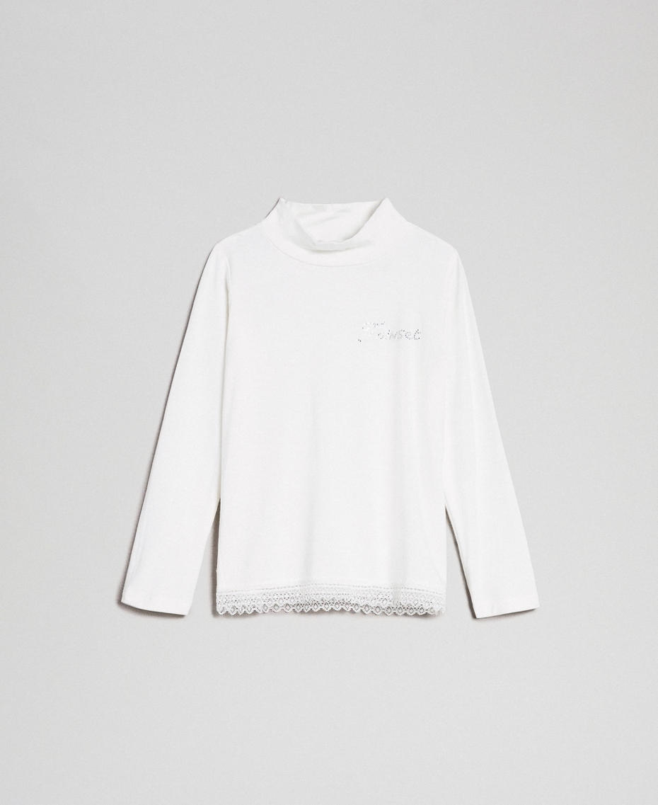 Jersey t-shirt with lace Off White Girl FCN2D1_00526_01