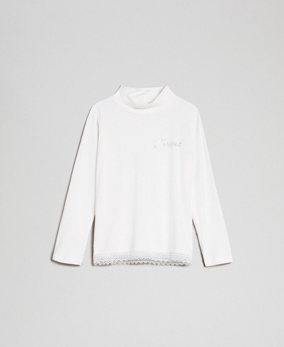 Jersey t-shirt with lace