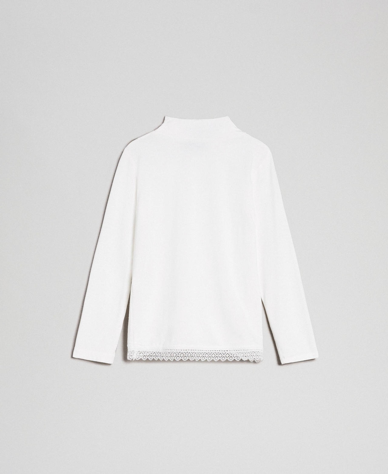 Jersey t-shirt with lace Off White Girl FCN2D1_00526_0S