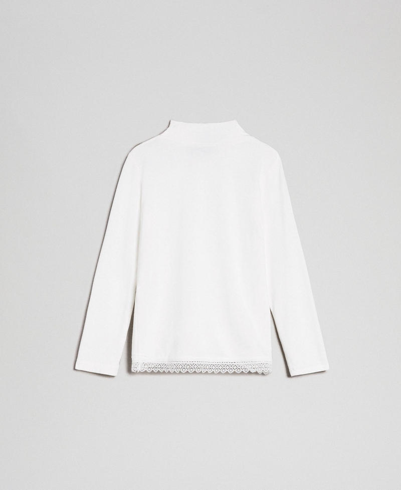 Jersey t-shirt with lace Off White Girl FCN2D1_00526_0S