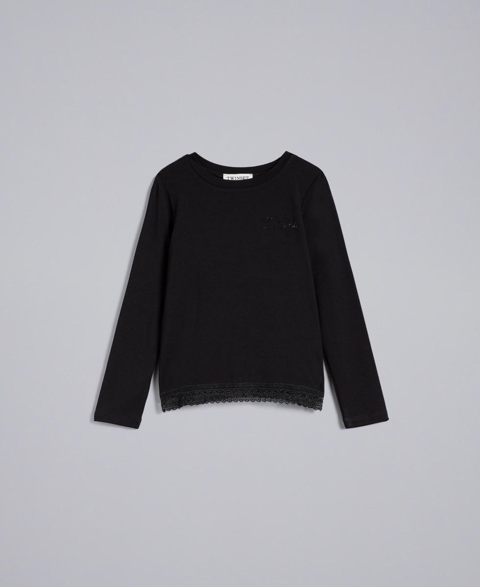 Camiseta de punto con encaje