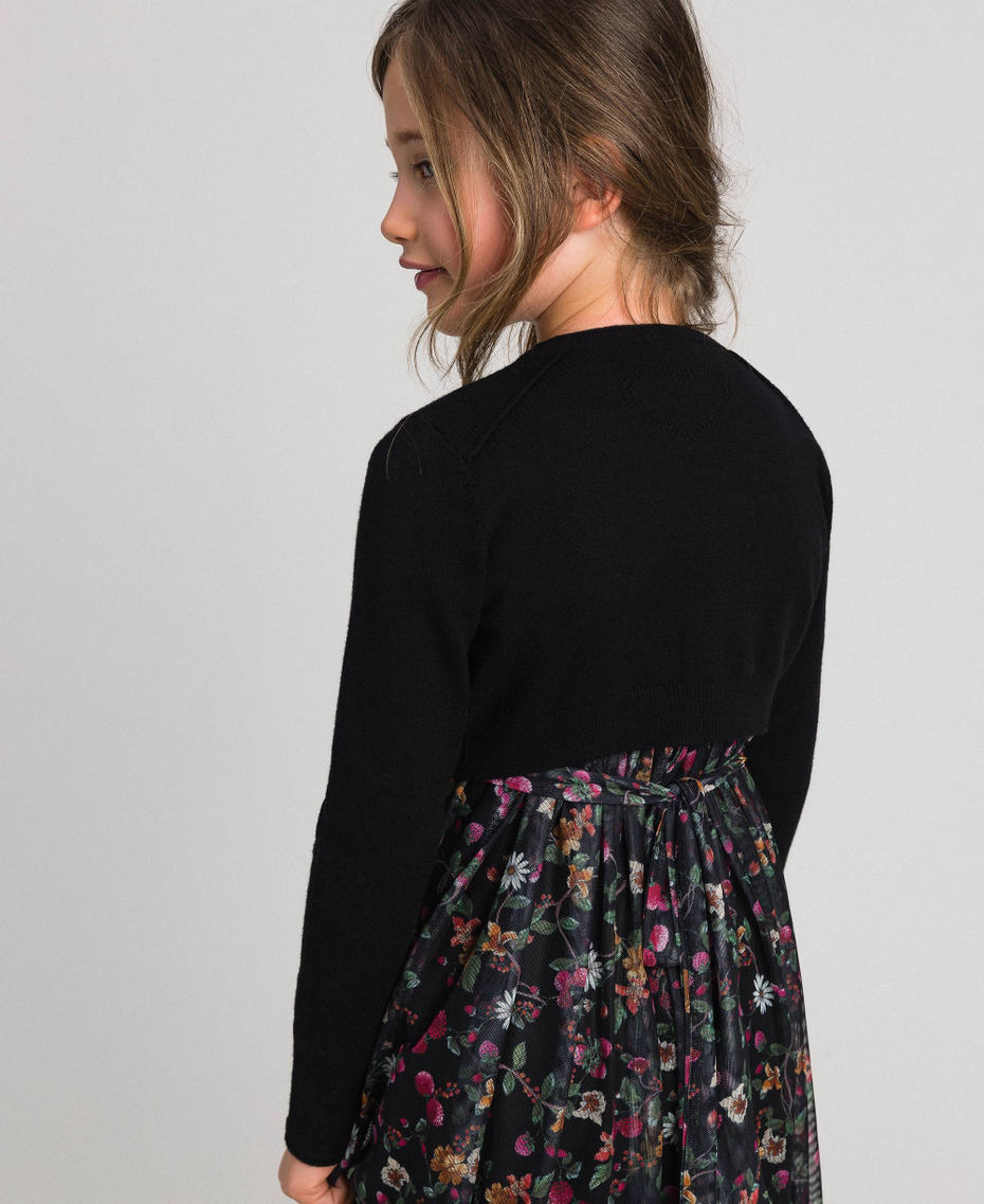 Cardigan con fiocco e logo