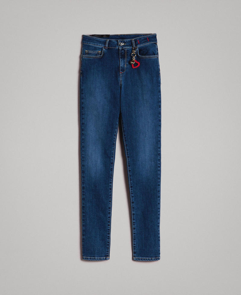 Skinny jeans with charms Denim Blue Woman JCN2V3-0S