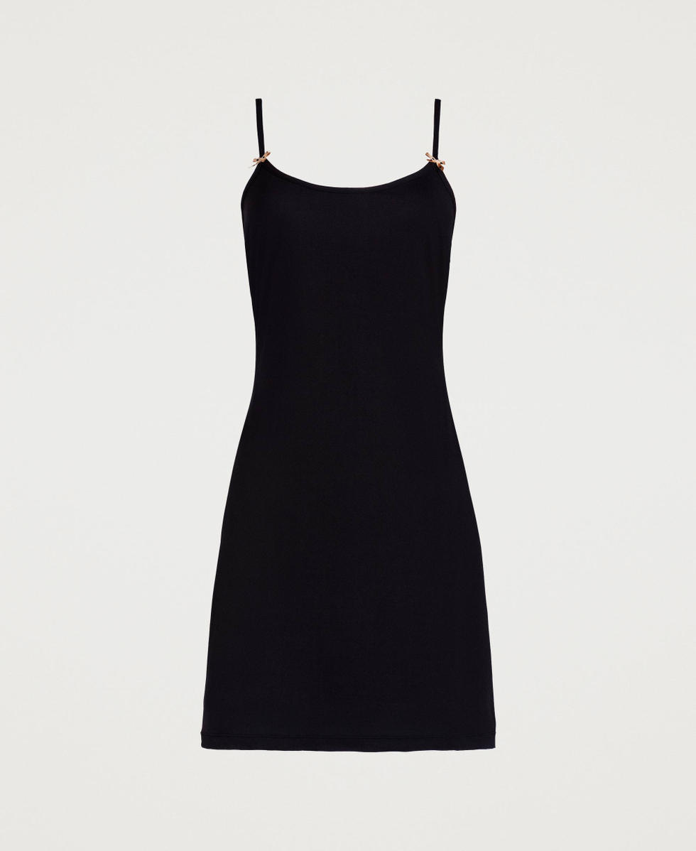 Unterkleid mit Schleifen Schwarz Frau LCNNAA_00006_S0