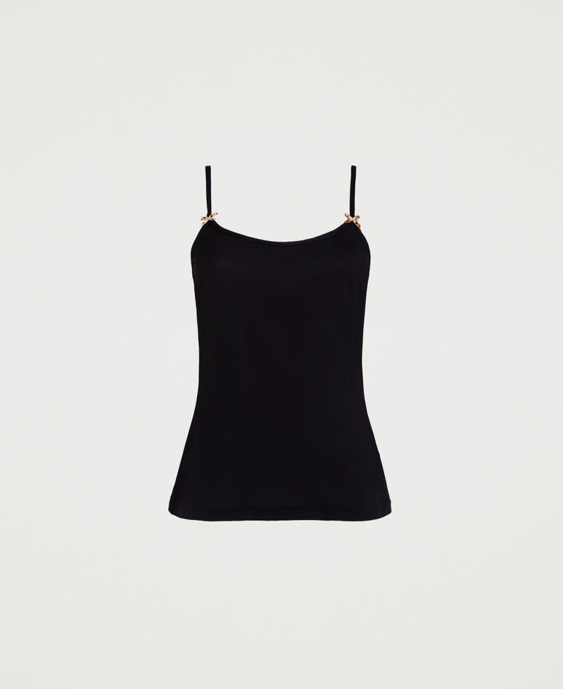 Top interior con lazos Negro Mujer LCNNBB_00006_S0