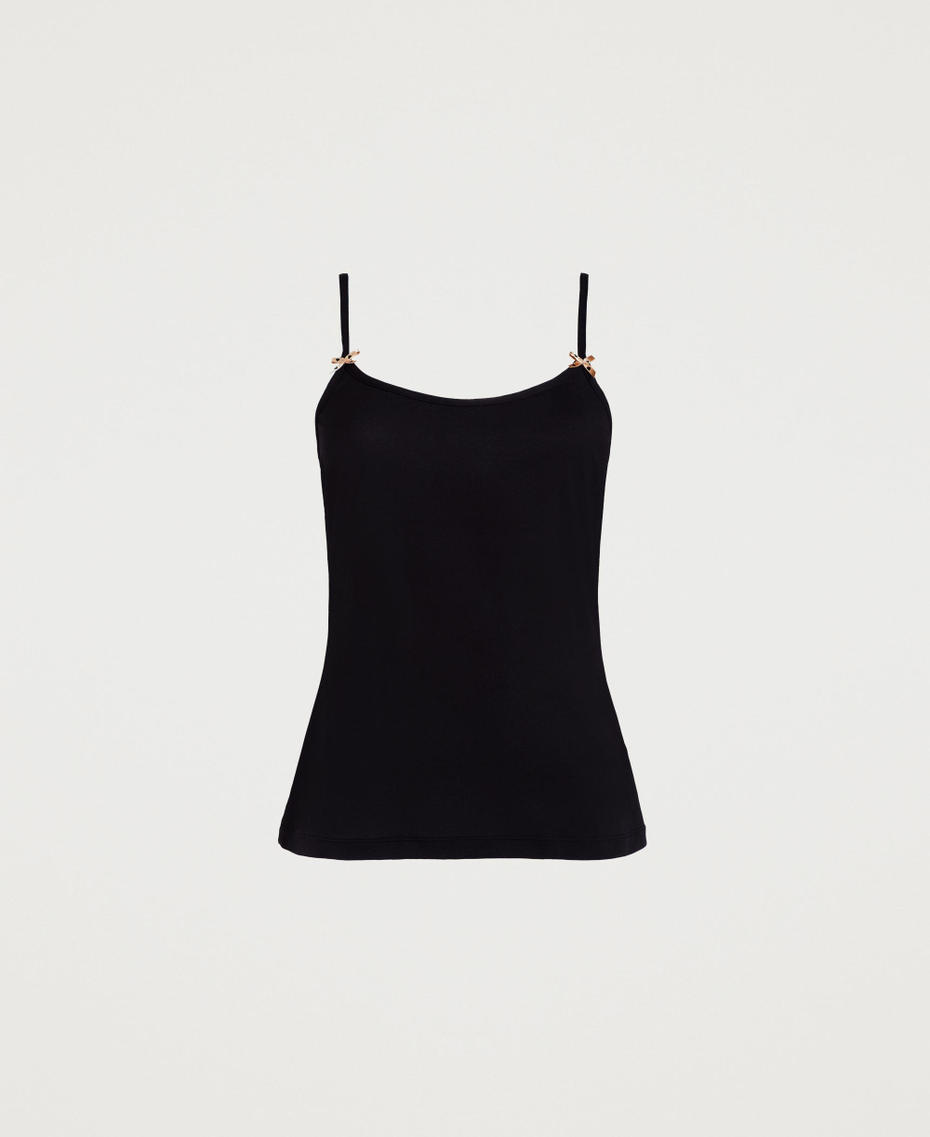 Top interior con lazos Negro Mujer LCNNBB_00006_S0