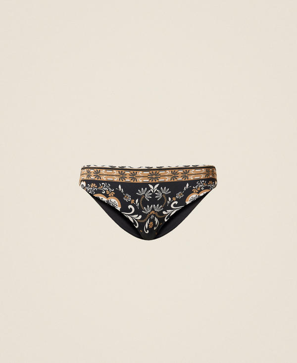 Bikini bottom with foulard print