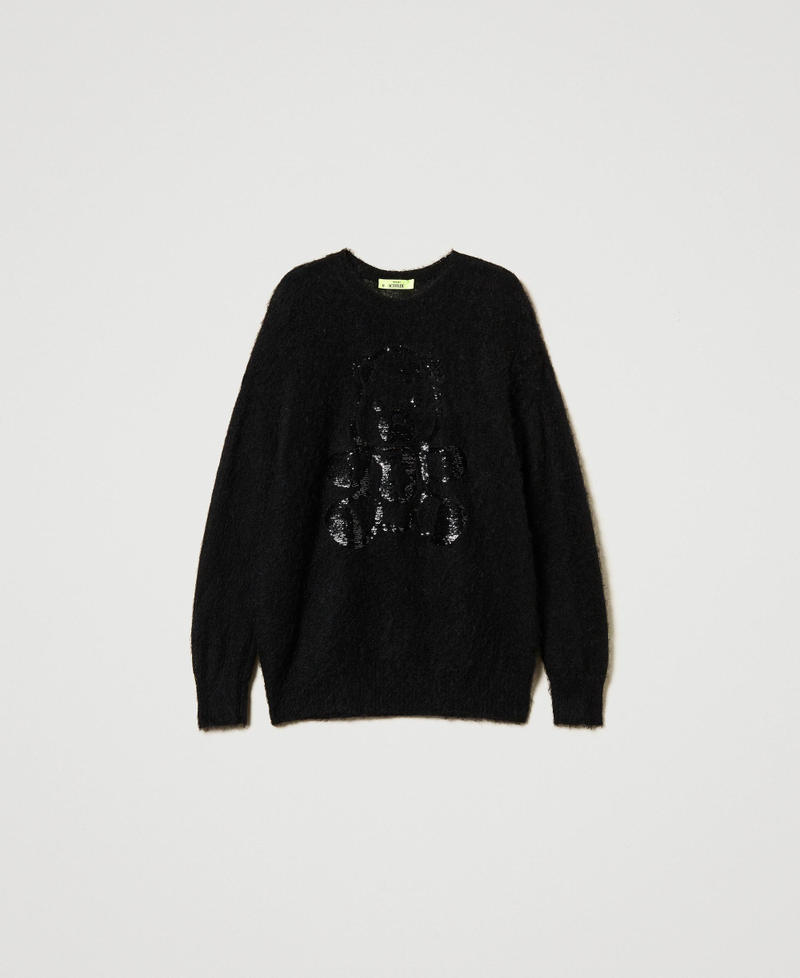 MYFO Pullover aus Wolle und Mohair Schwarz Frau 242AQ3401_00006_S0