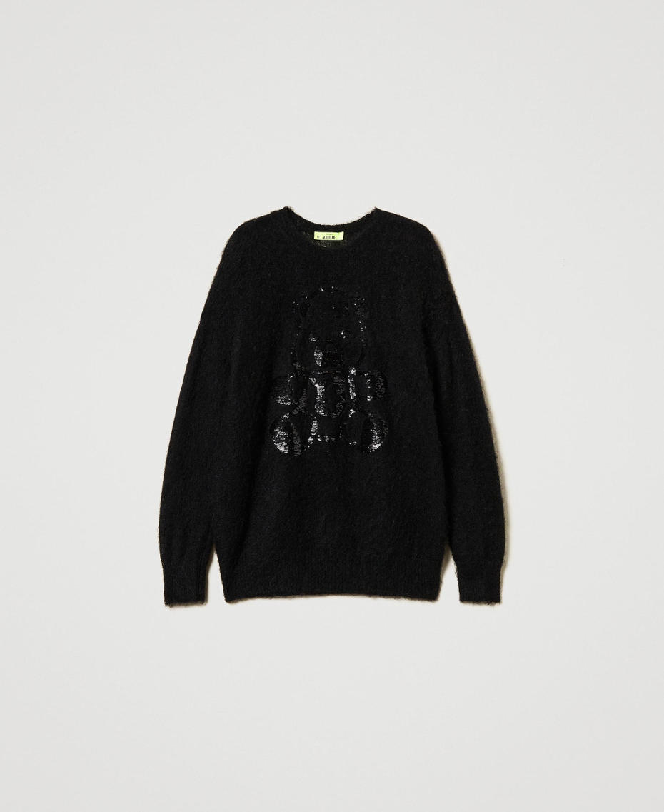 MYFO Pullover aus Wolle und Mohair Schwarz Frau 242AQ3401_00006_S0