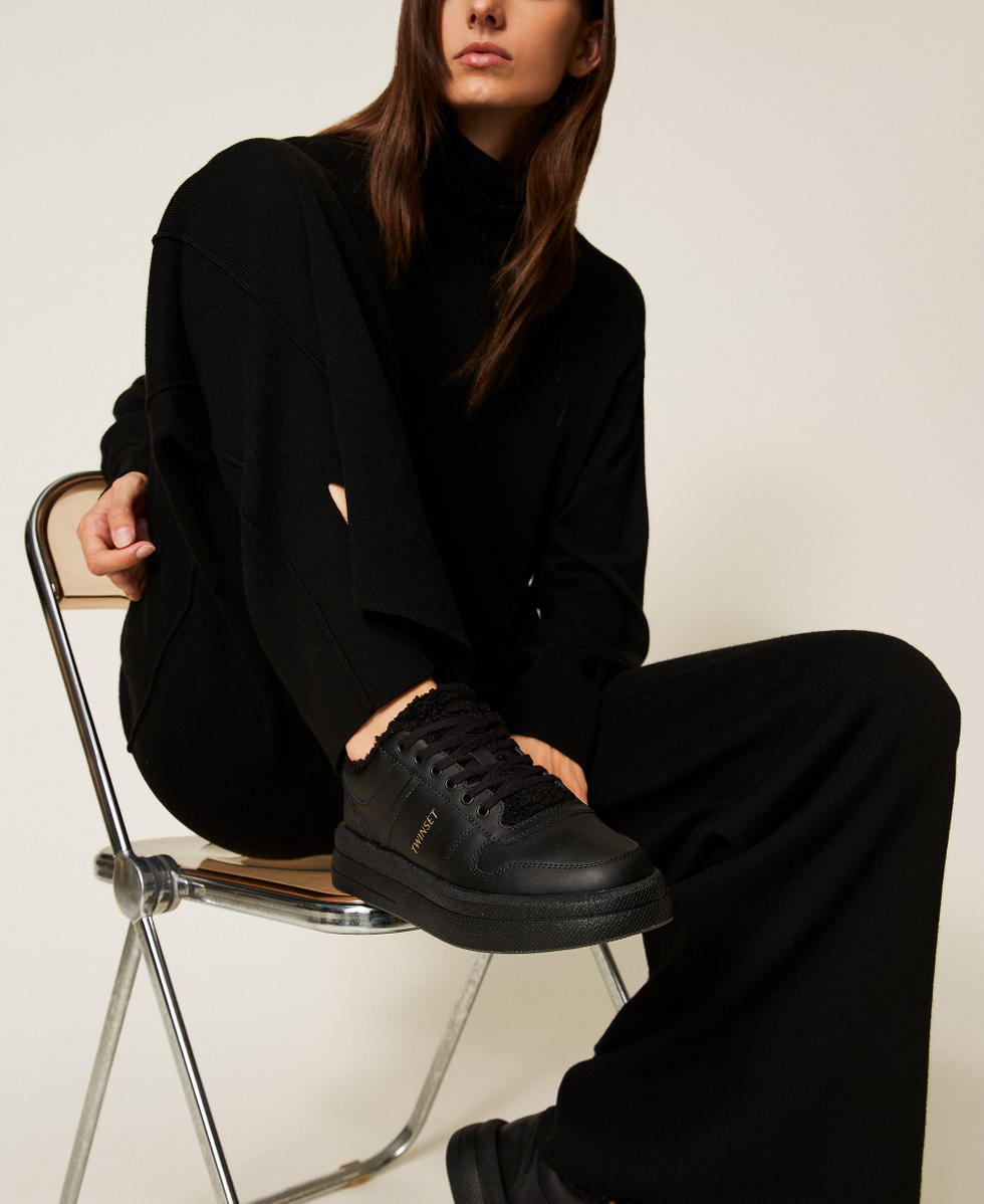 Baskets Fessura avec fausse fourrure Noir Femme 252TGT01A_00006_T0
