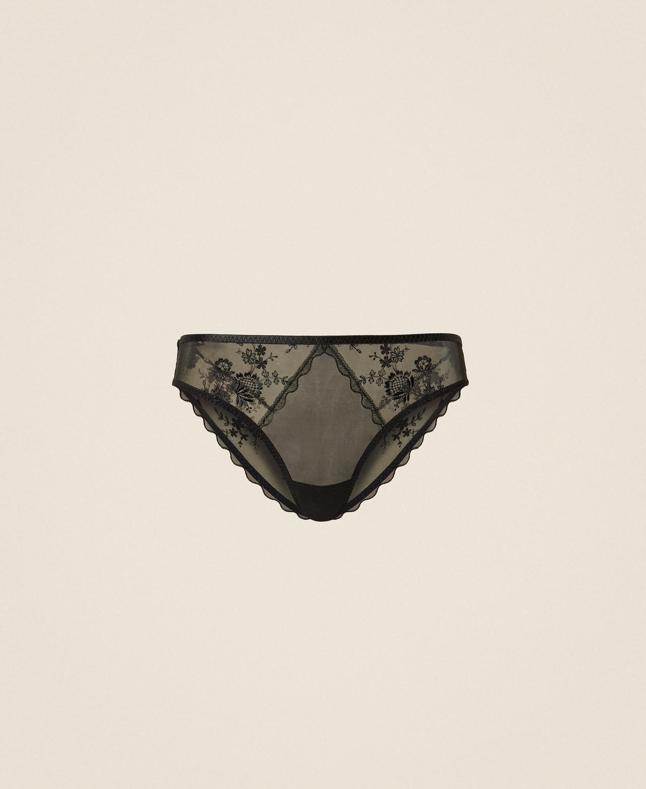 Floral tulle briefs