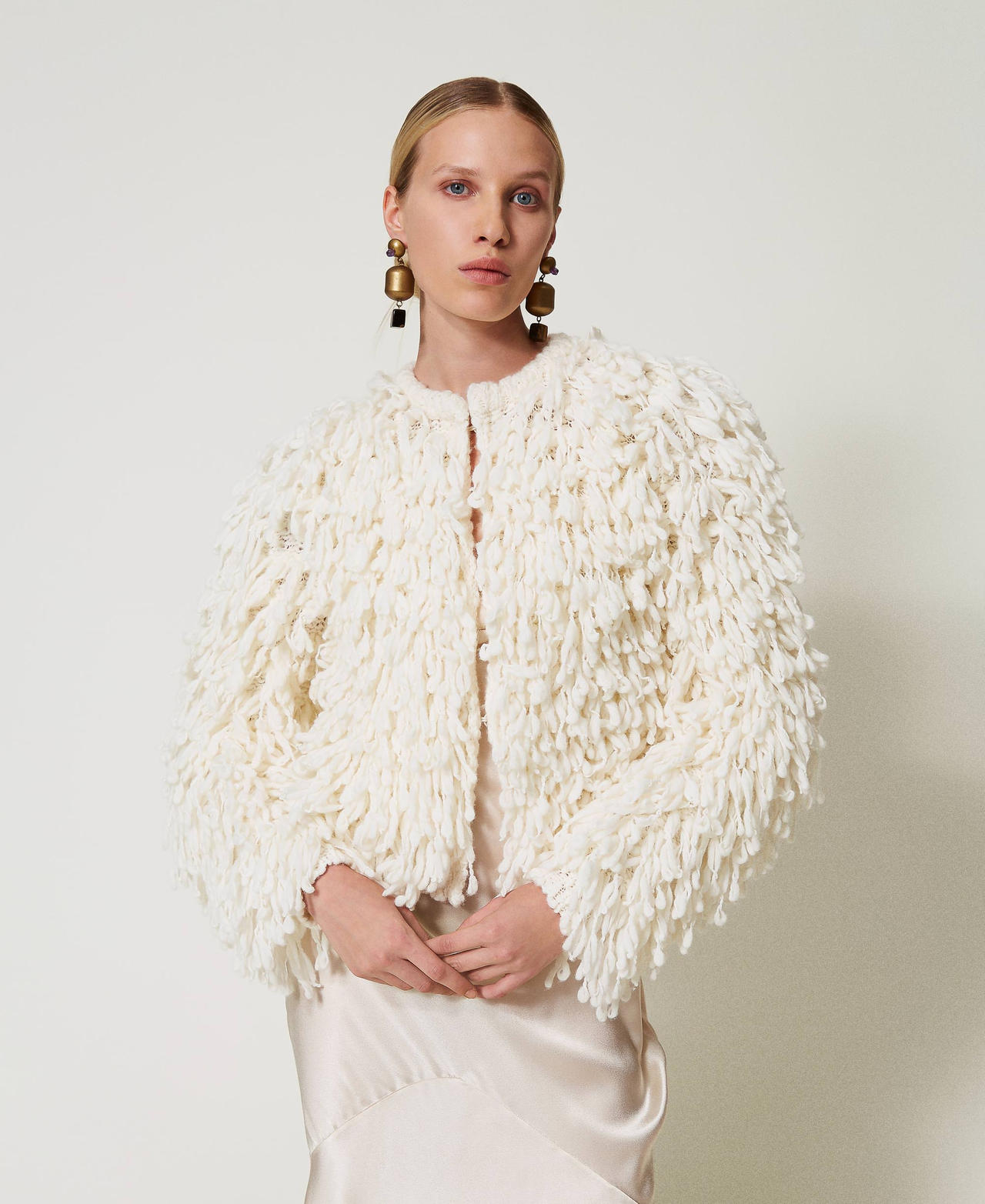 Giacca 'Elizabeth' in maglia bouclé Bianco Neve Donna 242TS3210_00282_02