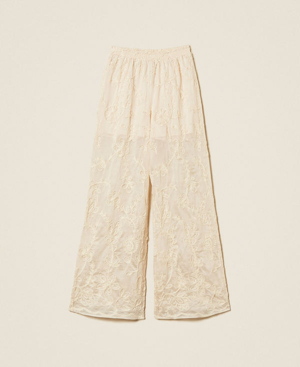 Muslin trousers with Cornely embroidery