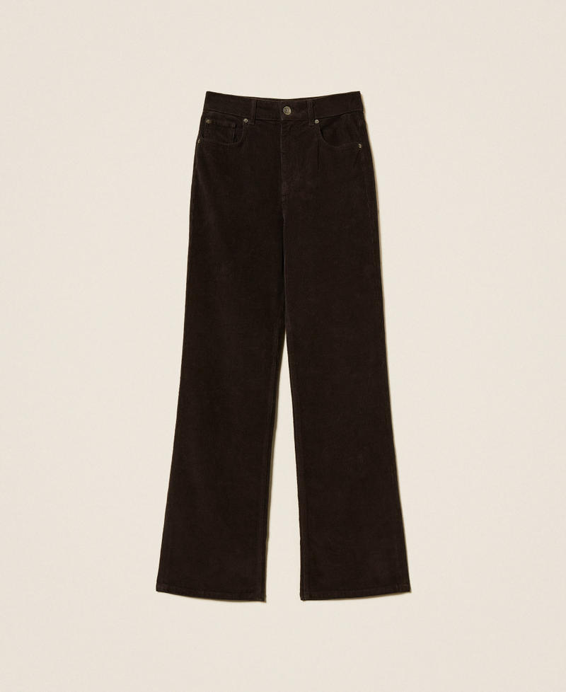 Five-pocket corduroy trousers Black Chocolate Woman 252TT2182_11054_S0