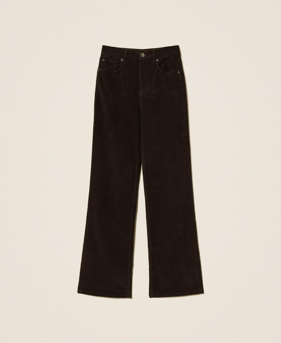 Five-pocket corduroy trousers Black Chocolate Woman 252TT2182_11054_S0