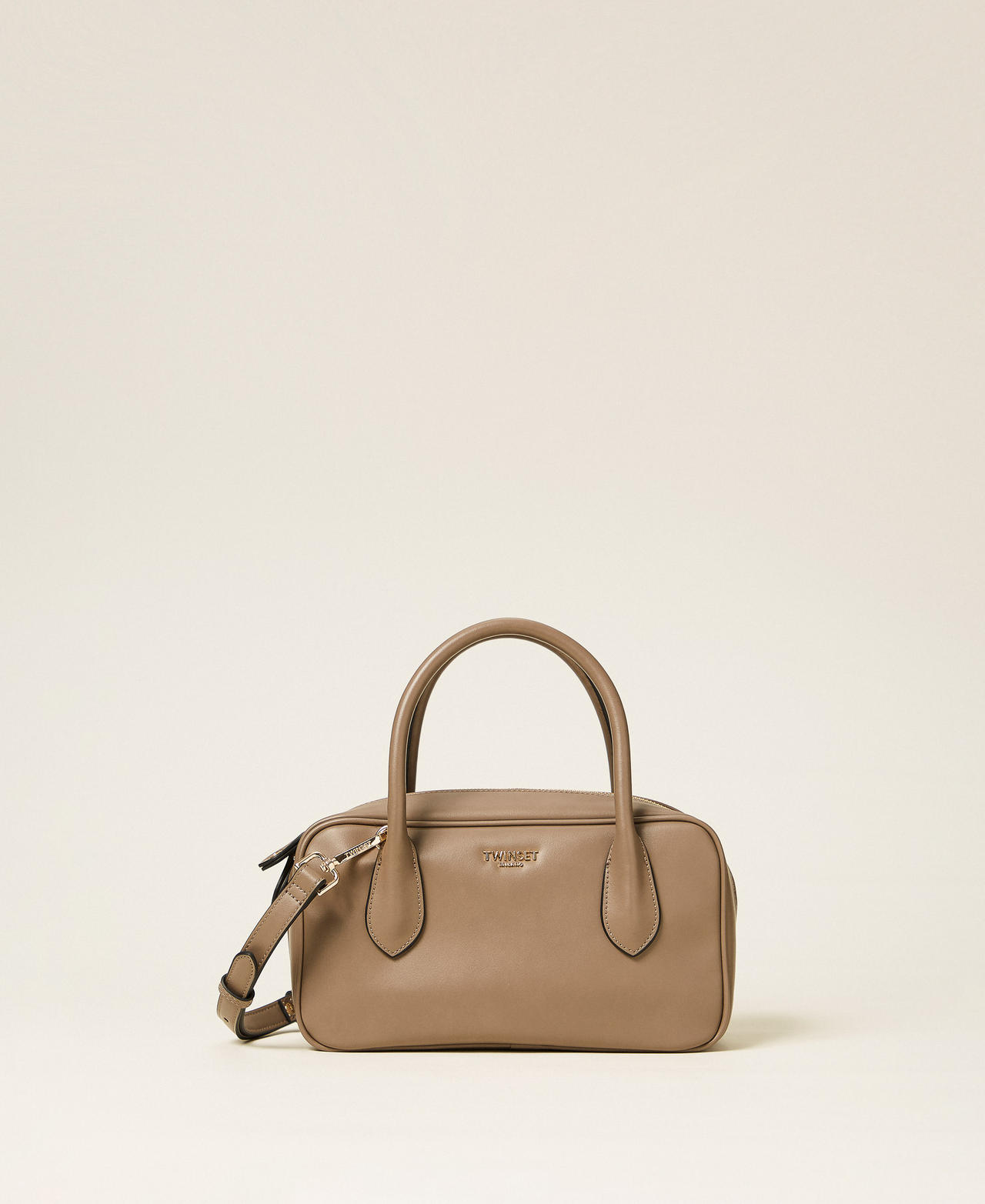 Medium bowler bag with logo Steel Woman 252TD8062_12817_01