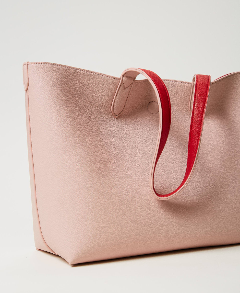 &lsquo;Everywhere&lsquo; reversible shopper bag Two-tone Parisienne Pink/Red Woman 251TB7300_12241_03