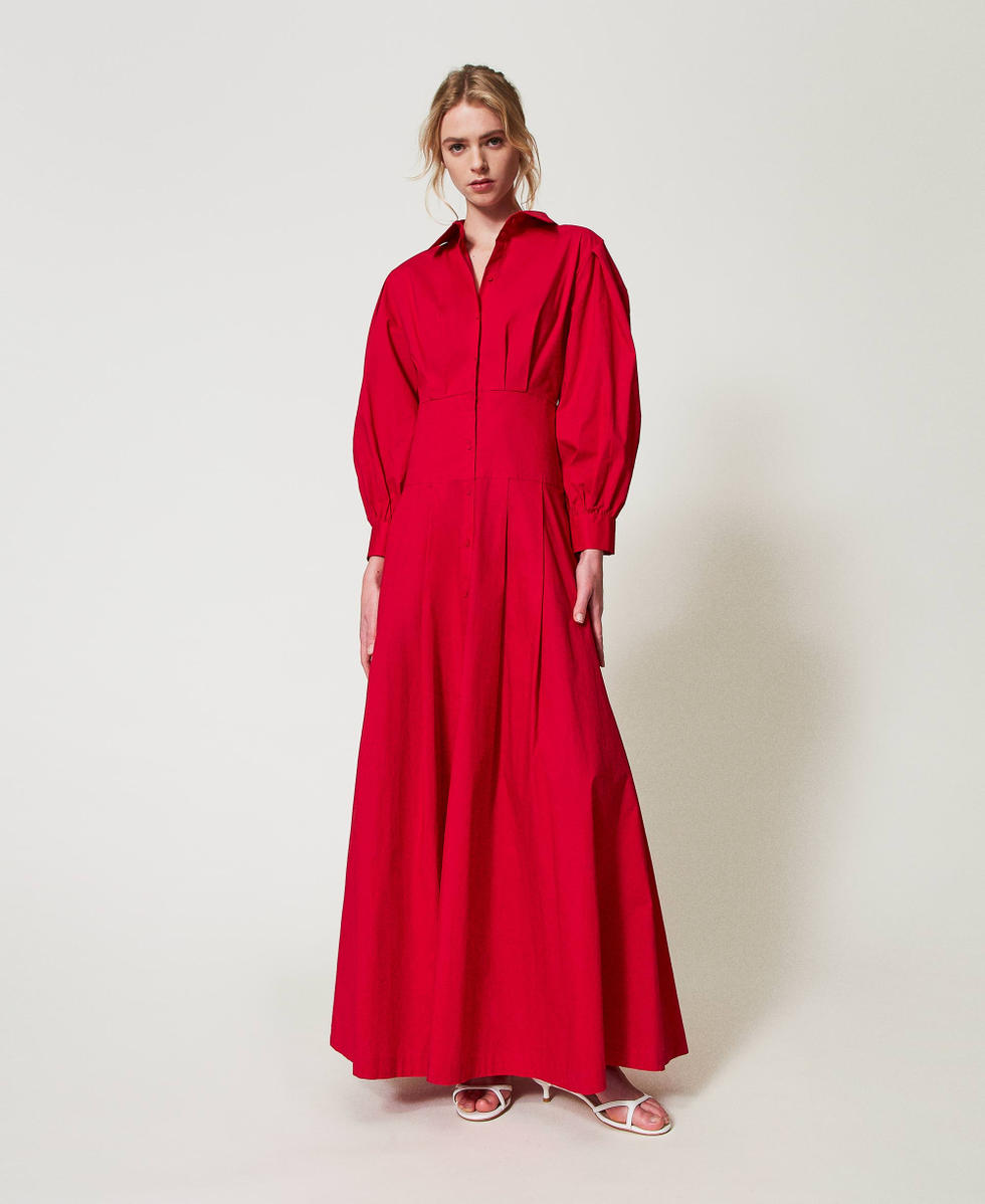 Robe longue chemisier en popeline Love Potion Femme 251AP2306_12120_01