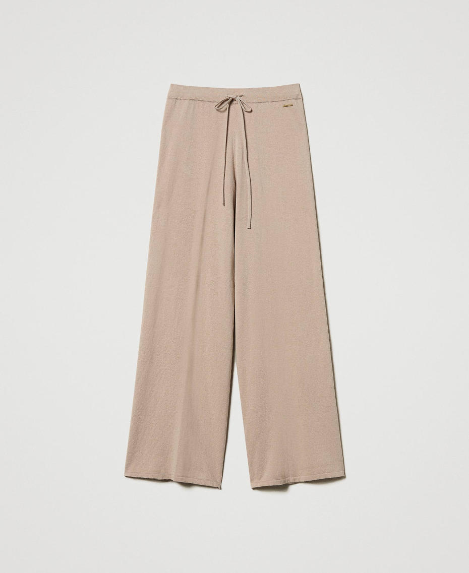 Knit palazzo trousers Wonder Beige Woman 242LL3BBB_11044_S0