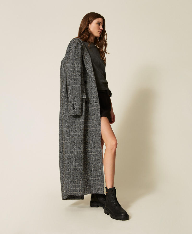 Stivaletti chunky in pelle con logo Nero Donna 252TCP184_00006_T0