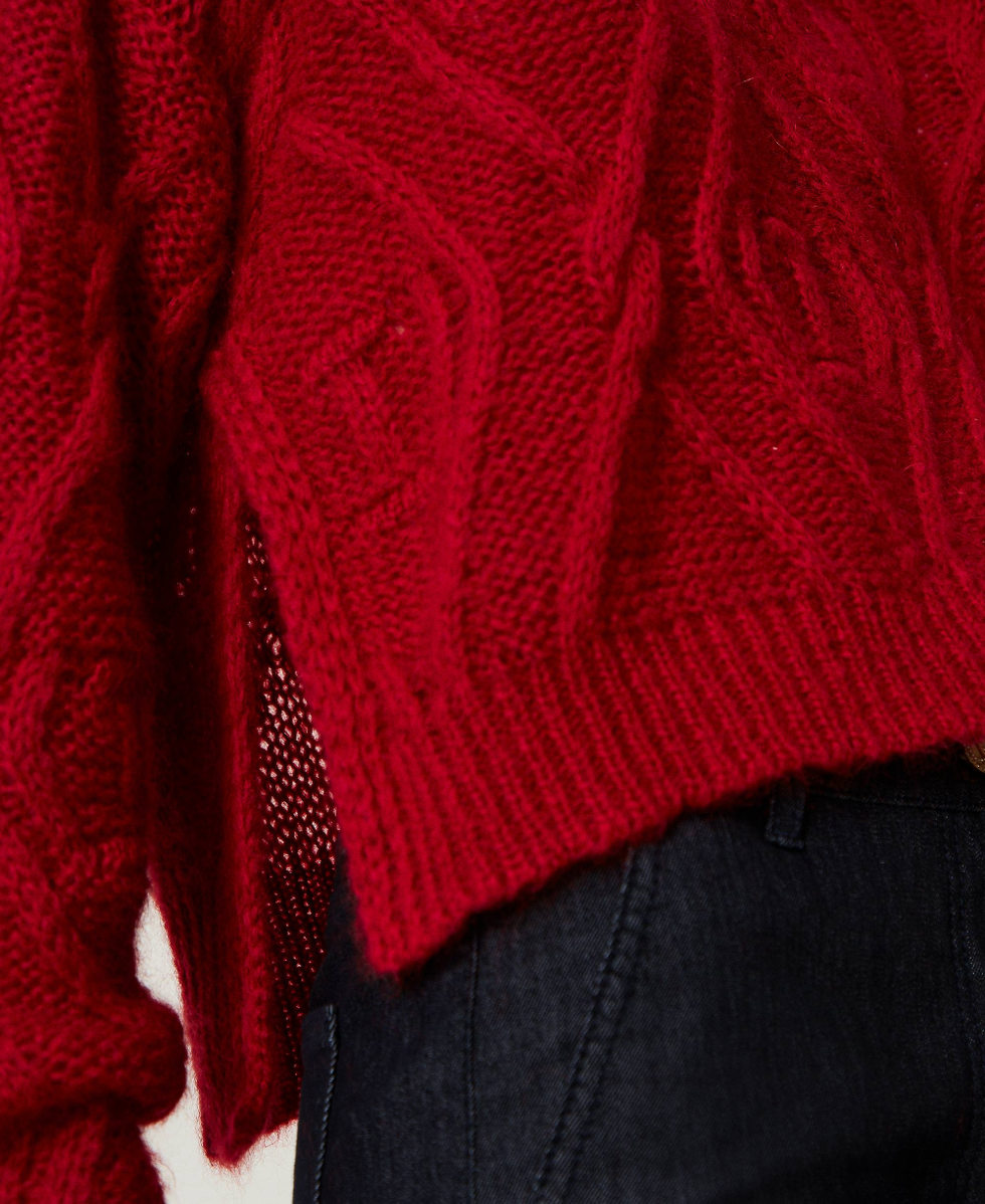 Pull en mohair mélangé Rouge Vénitien Femme 242TT3313_00740_04