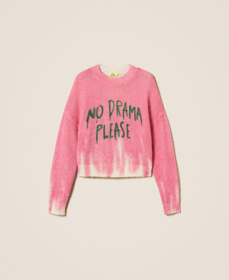 Maglia MYFO in misto lana con stampa Rosa Fluo / Drama Donna 252AQ3061_13034_S0