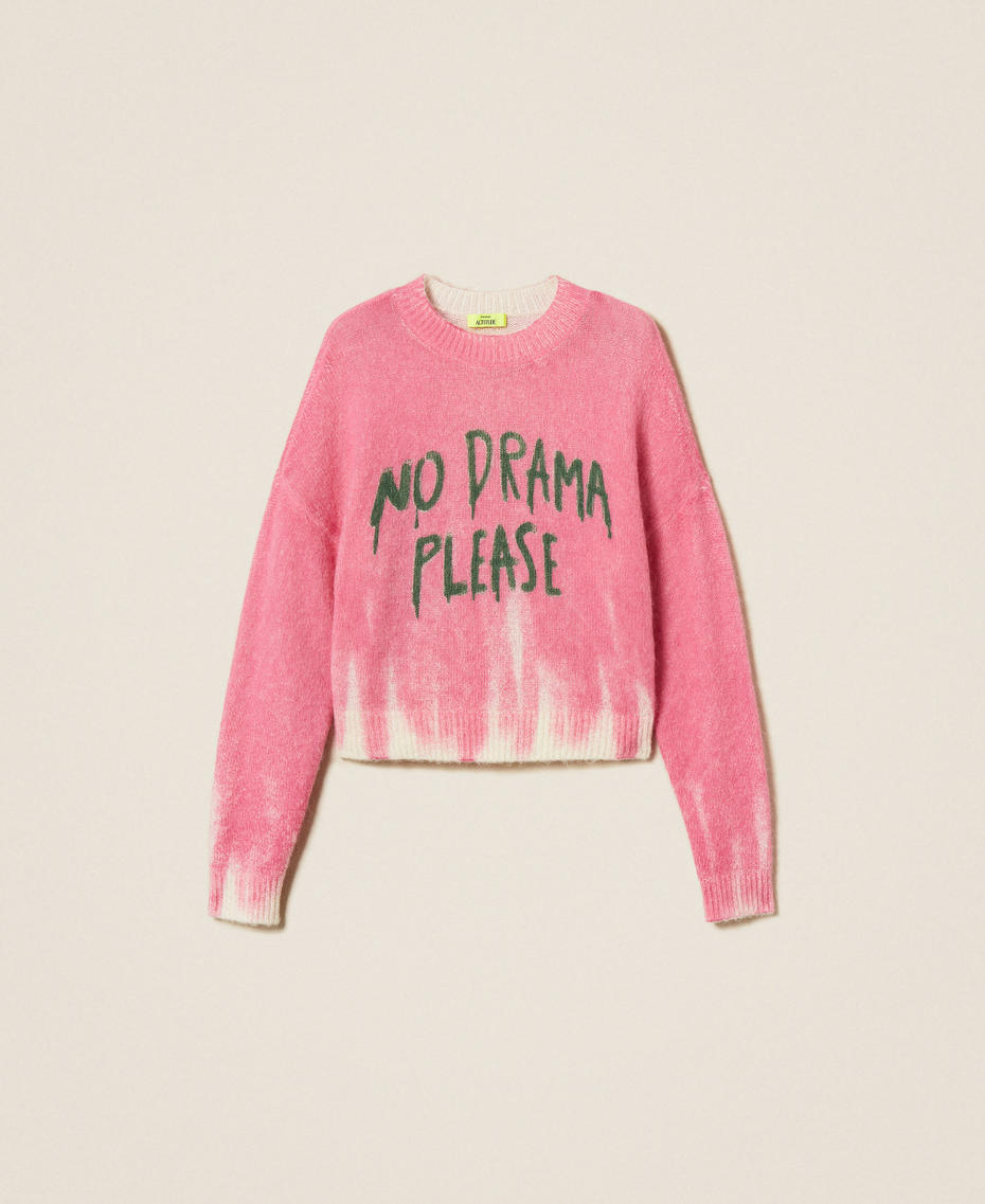 Maglia MYFO in misto lana con stampa Rosa Fluo / Drama Donna 252AQ3061_13034_S0