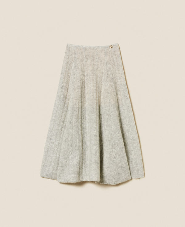 Mohair and lurex midi skirt