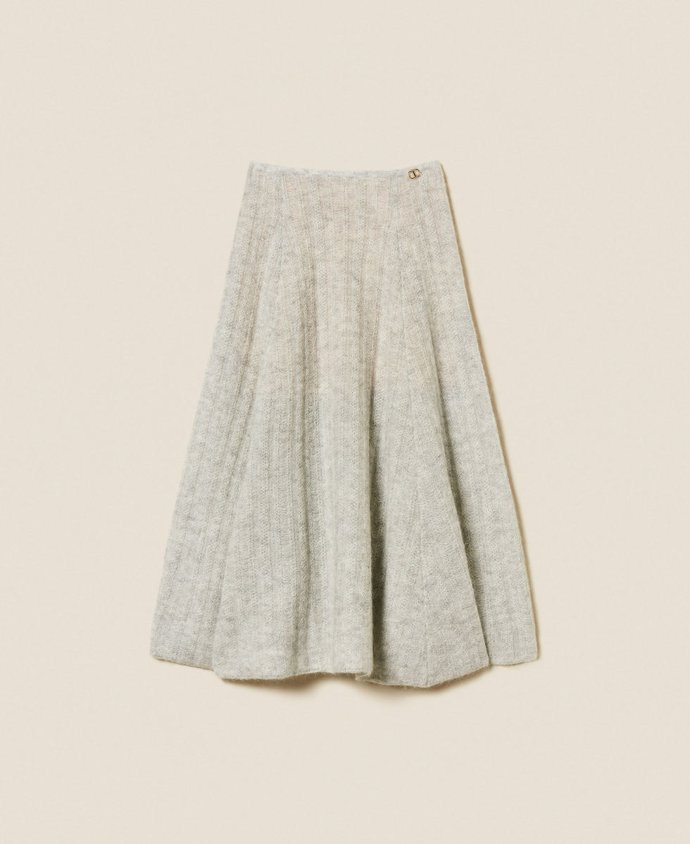 Mohair and lurex midi skirt