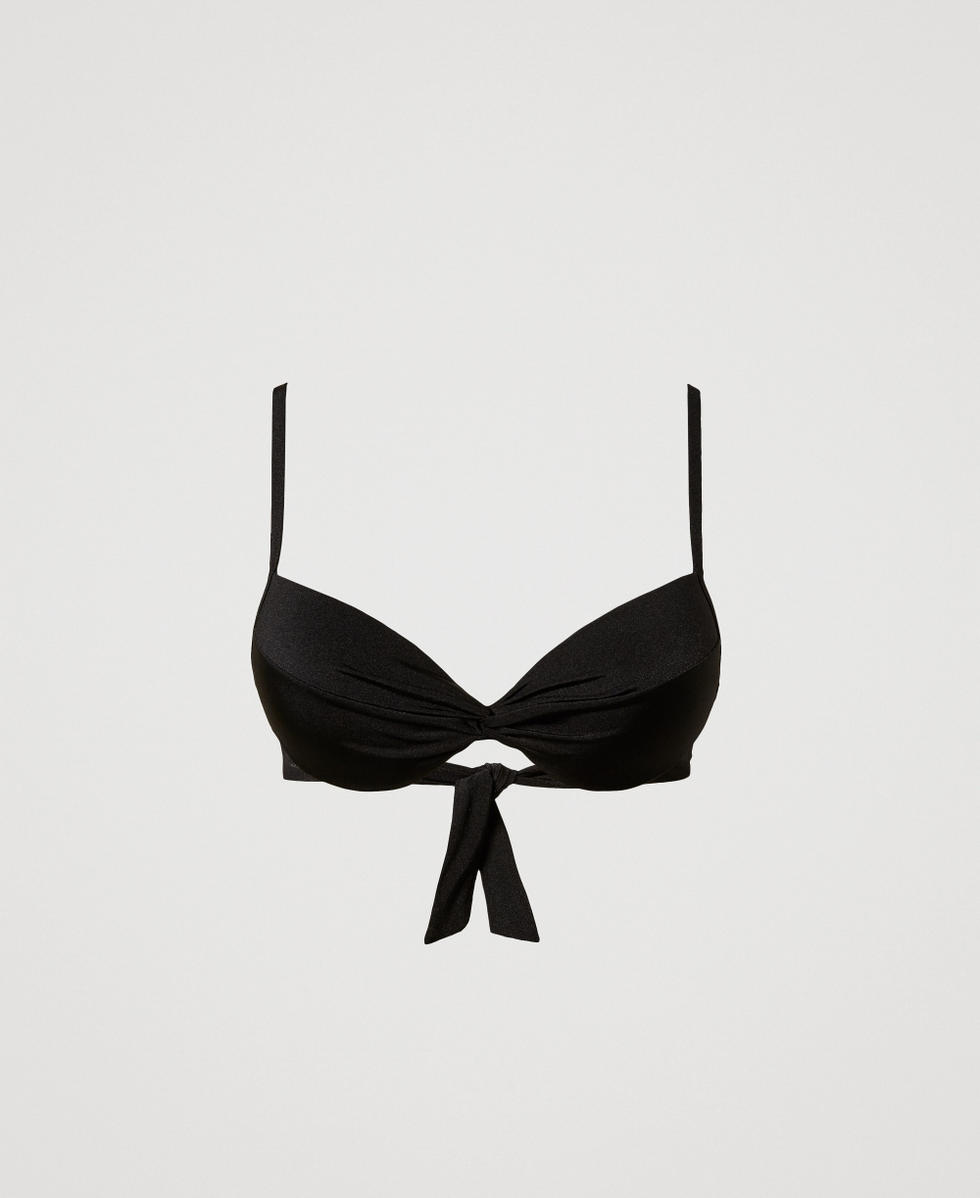 Ruched push-up bikini top Black Woman 251LBMC44_00006_S0