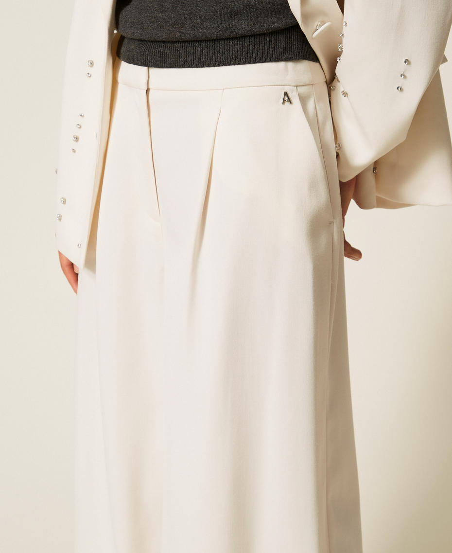 Брюки палаццо с защипами Белый Снег женщина 252AT2011_00282_03