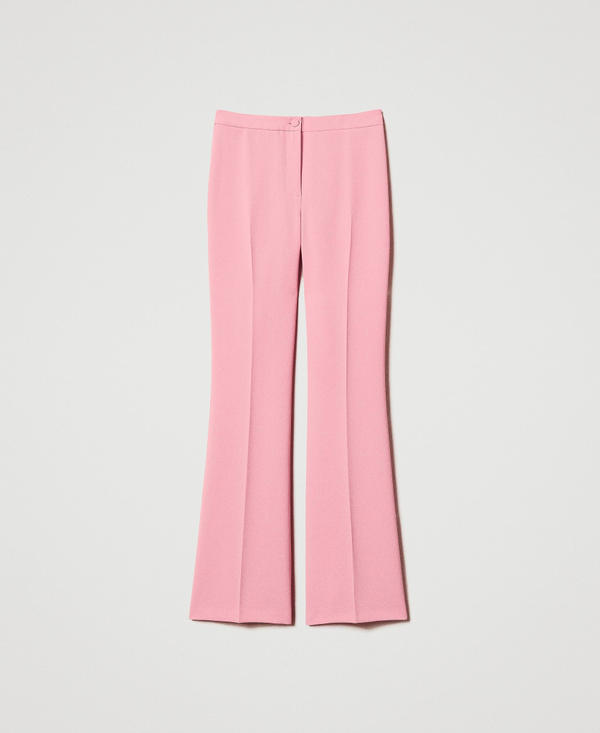 Pantaloni flare in cr&ecirc;pe