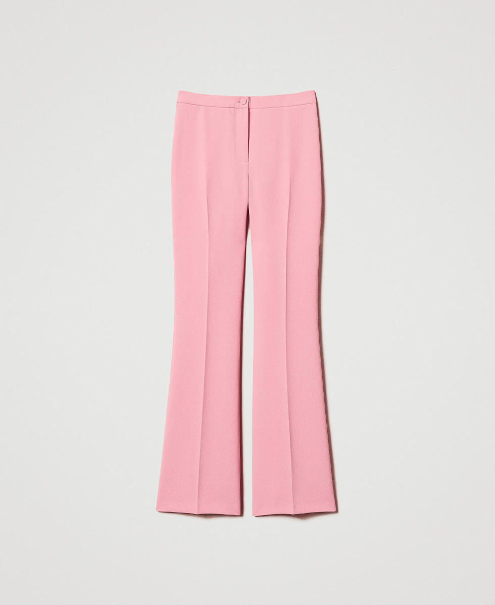 Crêpe flared trousers
