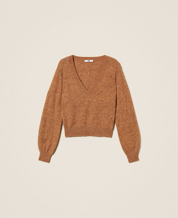 Diamond jumper with embroidery