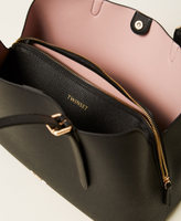 Tote bag with buckles Two-tone Black/Parisienne Pink Woman 261TB7180_10632_04