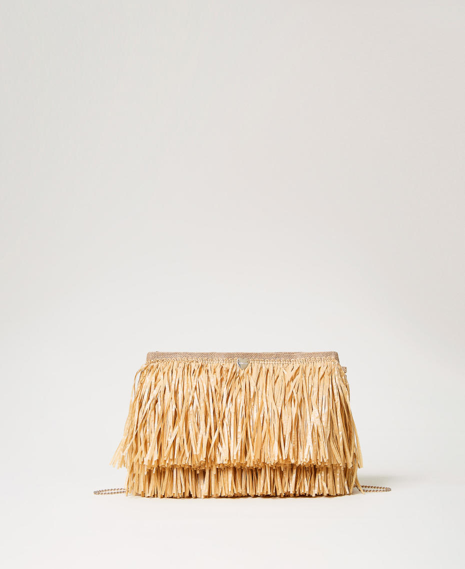 Borsa a tracolla in juta con frange Paglia Donna 251LM8AEE_00193_01