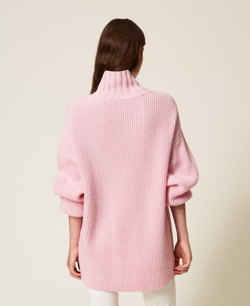 Wool blend turtle neck jumper Fairy Tales Pink Woman 252AT3140_12828_03