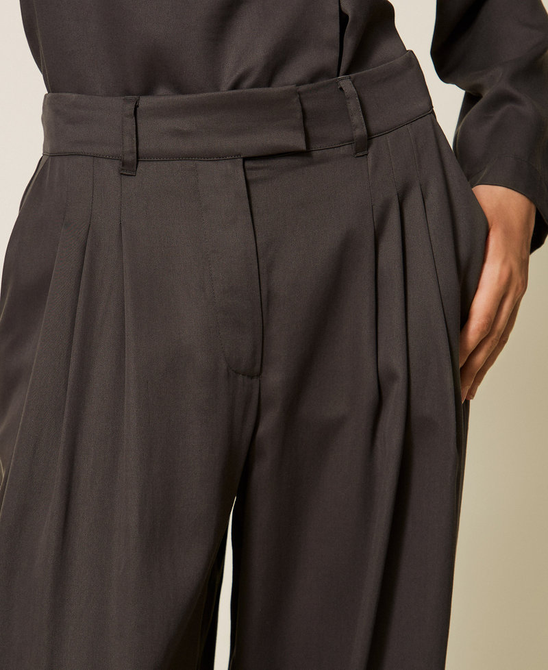 Wide satin trousers Hazel Iron Woman 262LI2BQQ_00185_04
