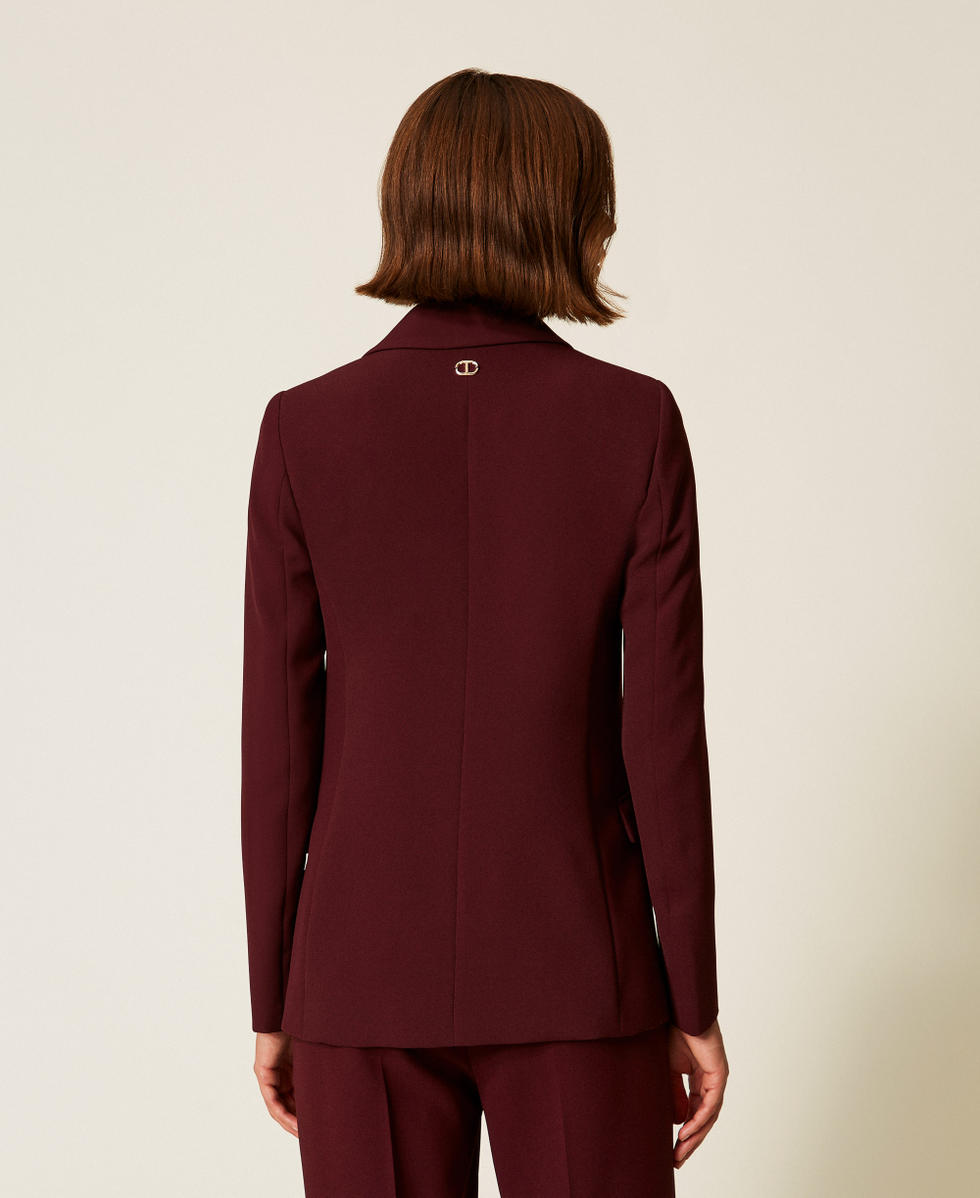 Oval T cr&ecirc;pe blazer &ldquo;Wine tasting&rdquo; Purple Woman 252TP2590_05609_03
