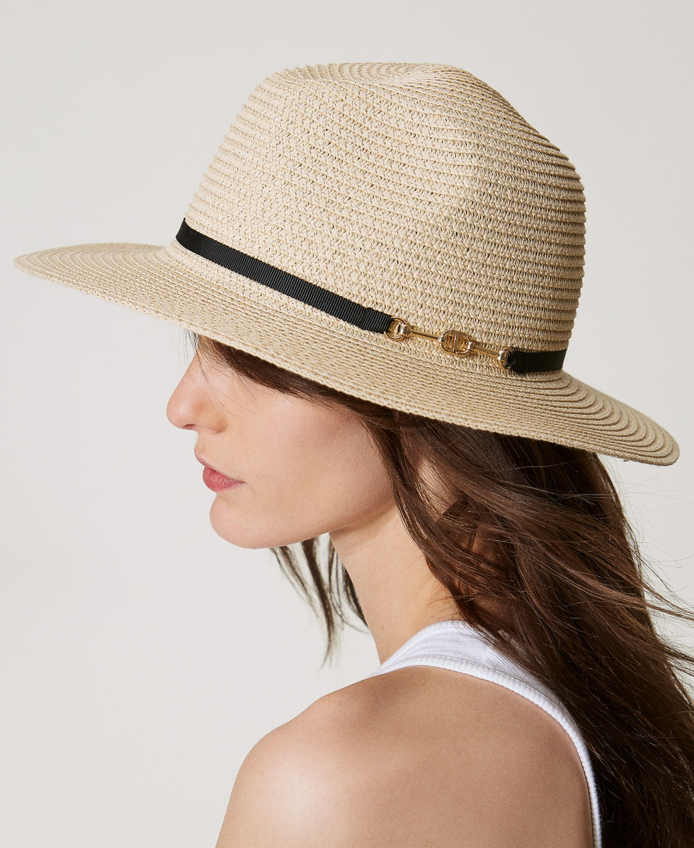 Hat with Oval T clasp Straw Woman 251TA4290_00193_T0