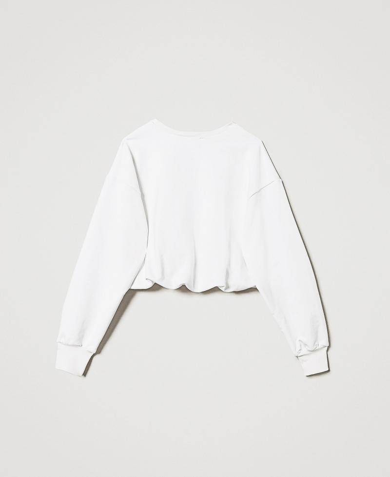 Sweatshirt mit aufgesticktem „Oval T“ "Ice"-Weiß Mädchen 251GJ2584_00808_S1