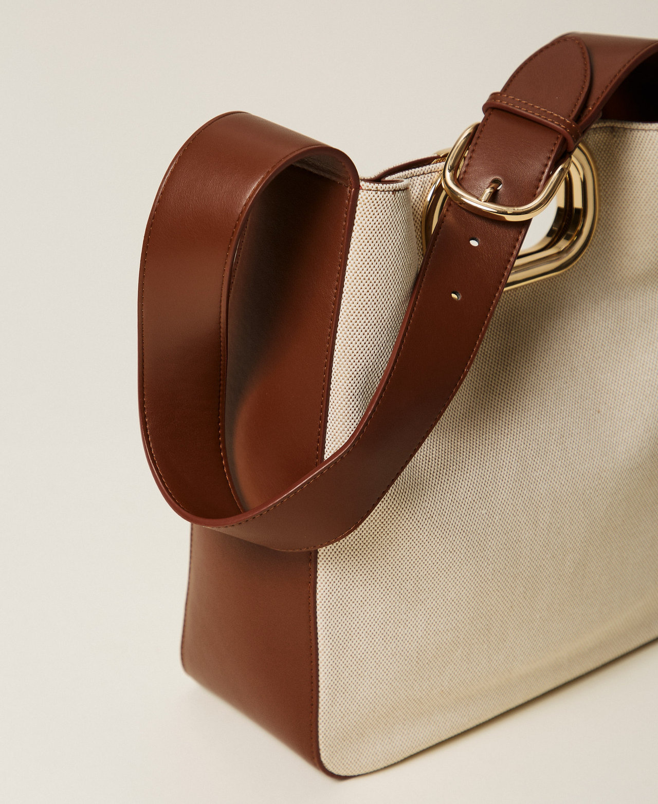 Lila canvas hobo bag Natural White Woman 261TD8160_00497_03