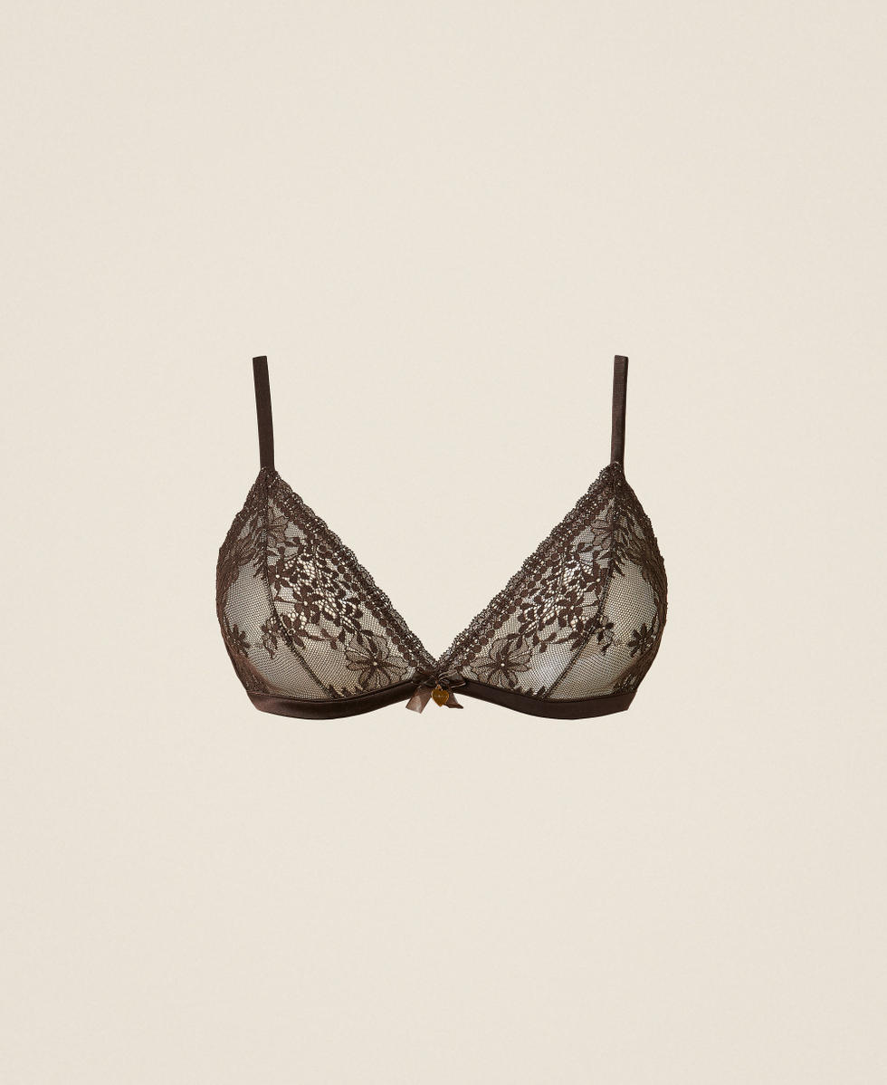 Triangel-BH aus Spitze Black Chocolate Frau 252LI6B22_11054_S0