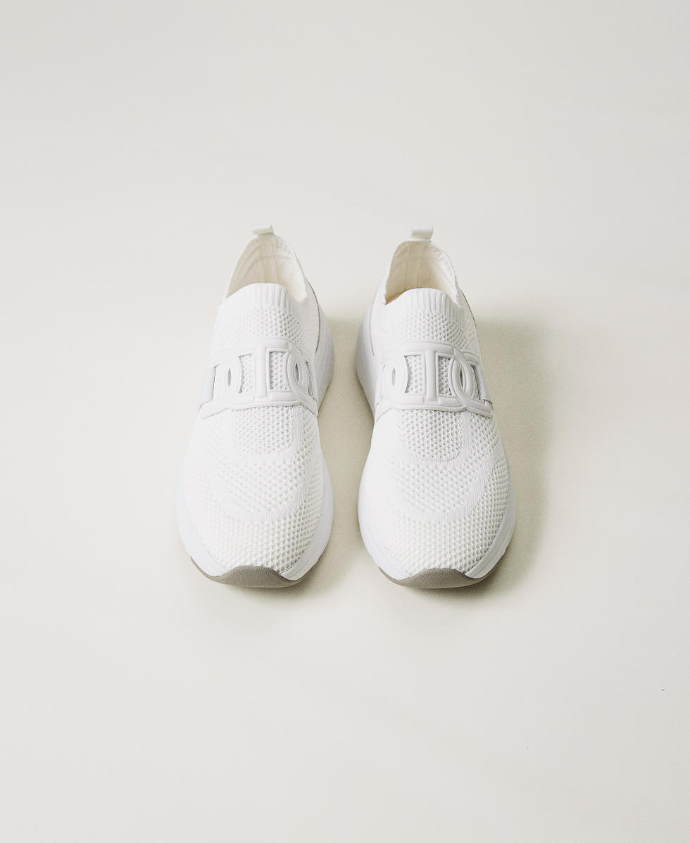 Sneaker running in maglia tecnica Bianco Donna 251TCP02G_00001_04