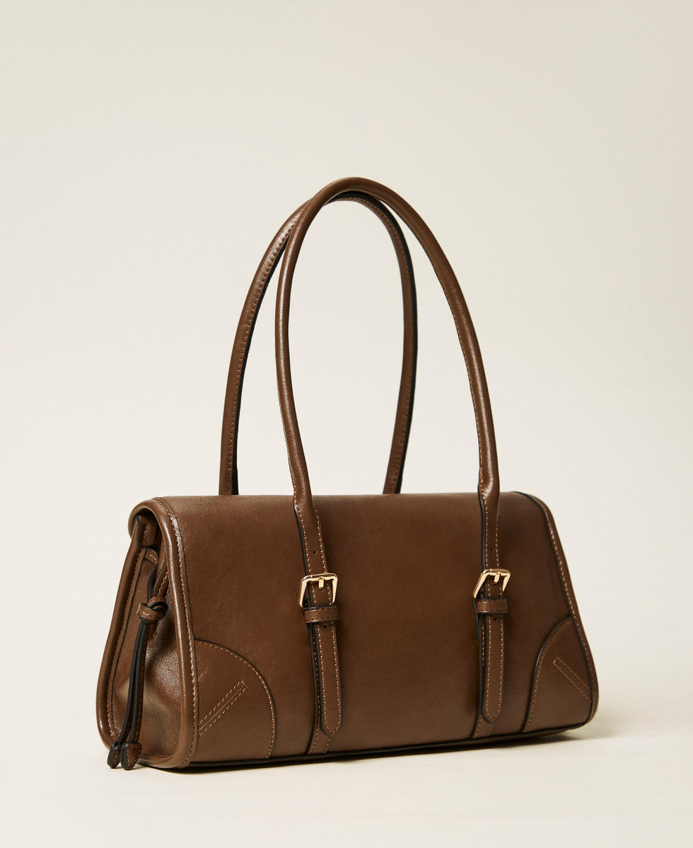 Bowling-Bag mit Schnallen Schlamm Frau 252TD8041_00021_03